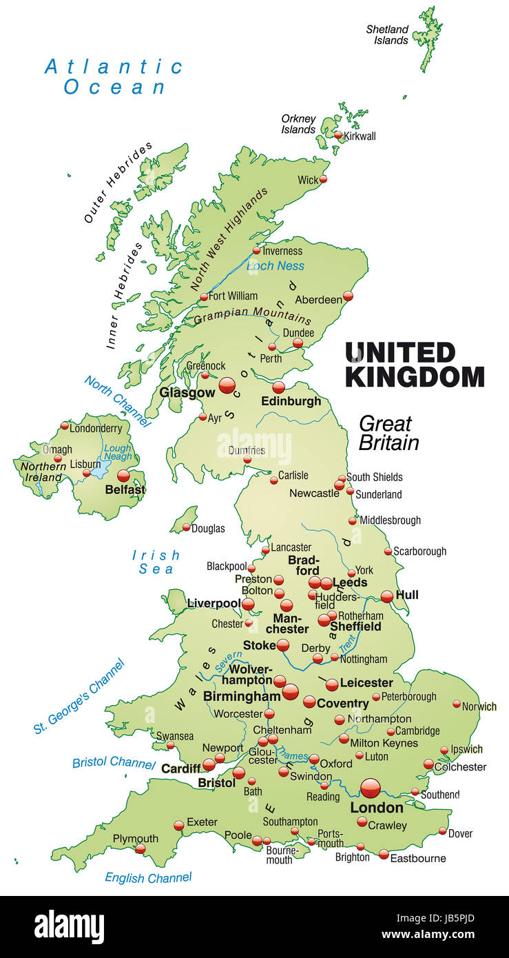 Karte ist modern Gestaltet Und Köhn Alle Wichtigen Topographischen Informationen zu sterben.  Sterben Karte Kann Sofort Eingesetzt Werden Und ist Optimiert Für Den Druck Und Den Einsatz in digitalen Medien. Der Farbmodus ist RGB. Stockfoto