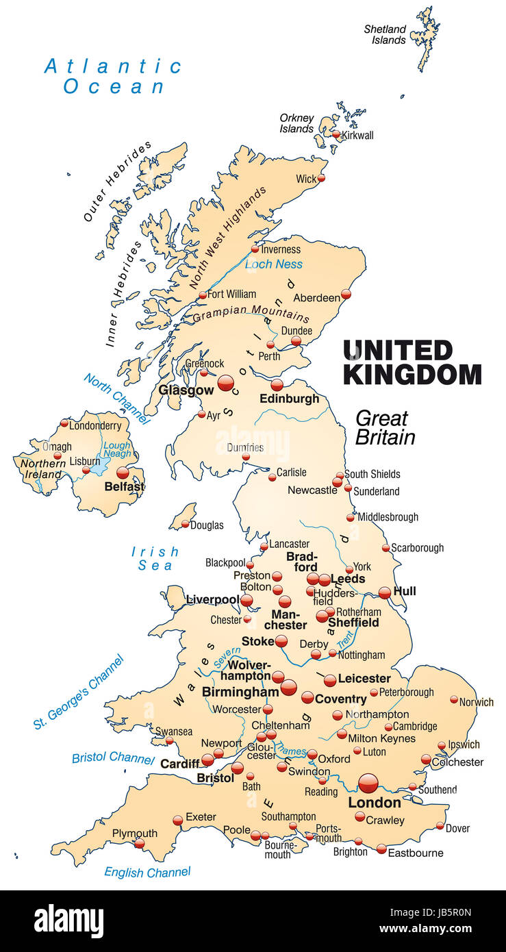 Karte ist modern Gestaltet Und Köhn Alle Wichtigen Topographischen Informationen zu sterben.  Sterben Karte Kann Sofort Eingesetzt Werden Und ist Optimiert Für Den Druck Und Den Einsatz in digitalen Medien. Der Farbmodus ist RGB. Stockfoto