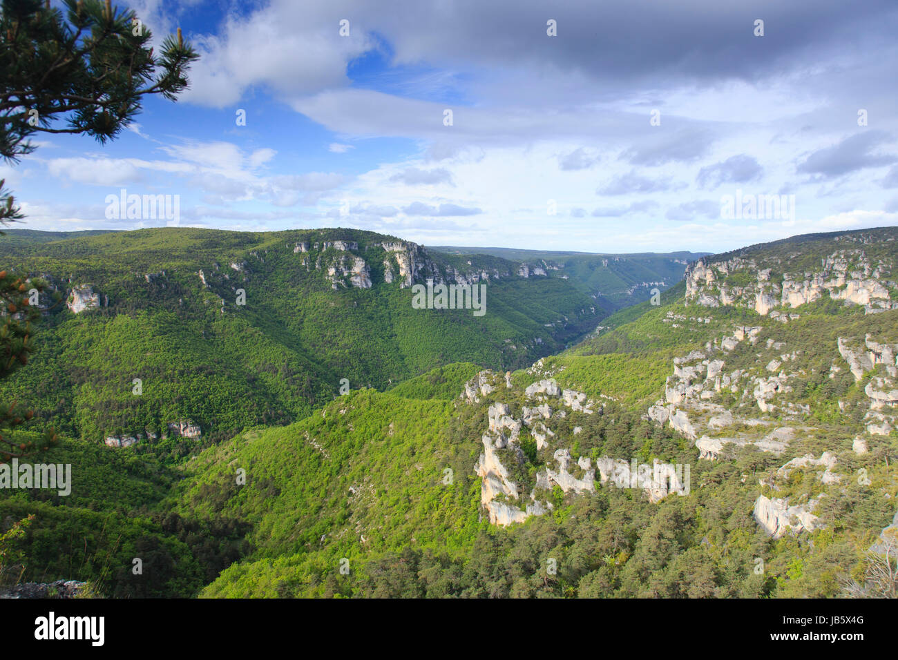 Frankreich, Aveyron (12), la Roque-Sainte-Marguerite, Chaos de Montpellier-le-Vieux et Vue Sur Les gorges De La Dourbie / / Frankreich, Aveyron, la Roque Saint Stockfoto
