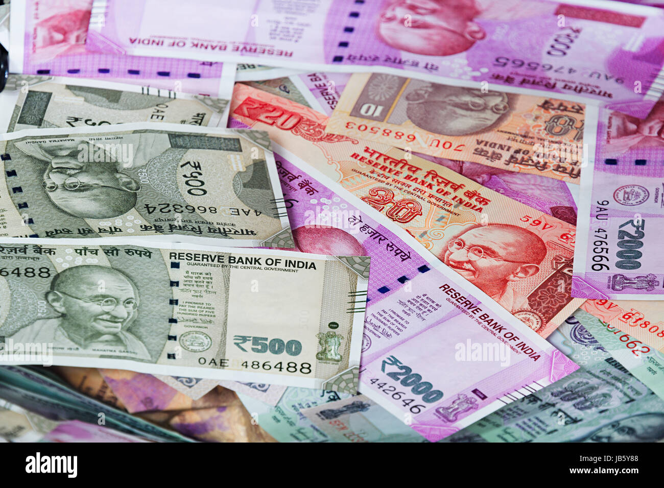 Indische Währung Rupie Notizen Heap Lotterie Geld Niemand Stockfoto