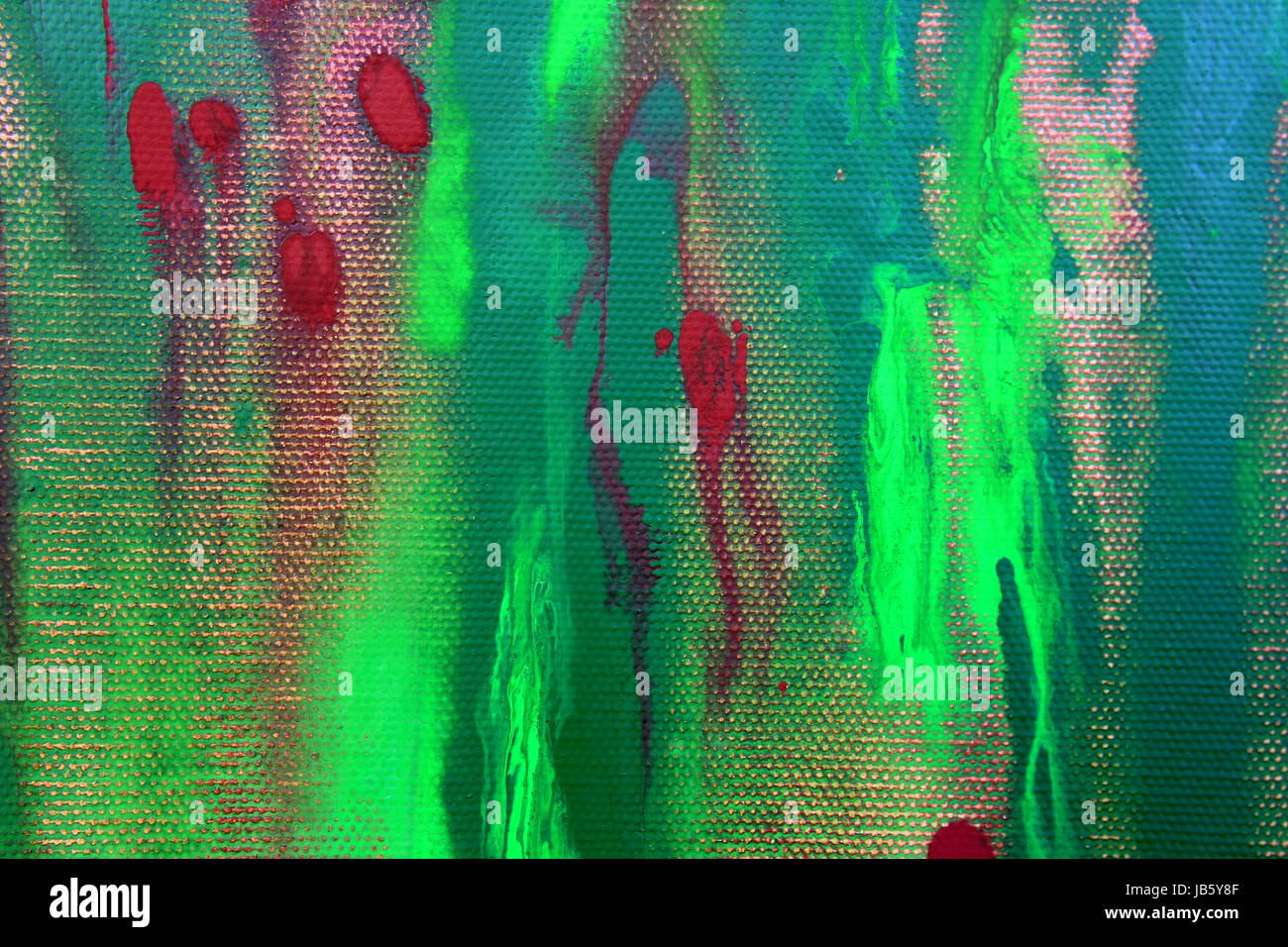 Abstrakt Grün und rot bemalten Hintergrund Stockfoto