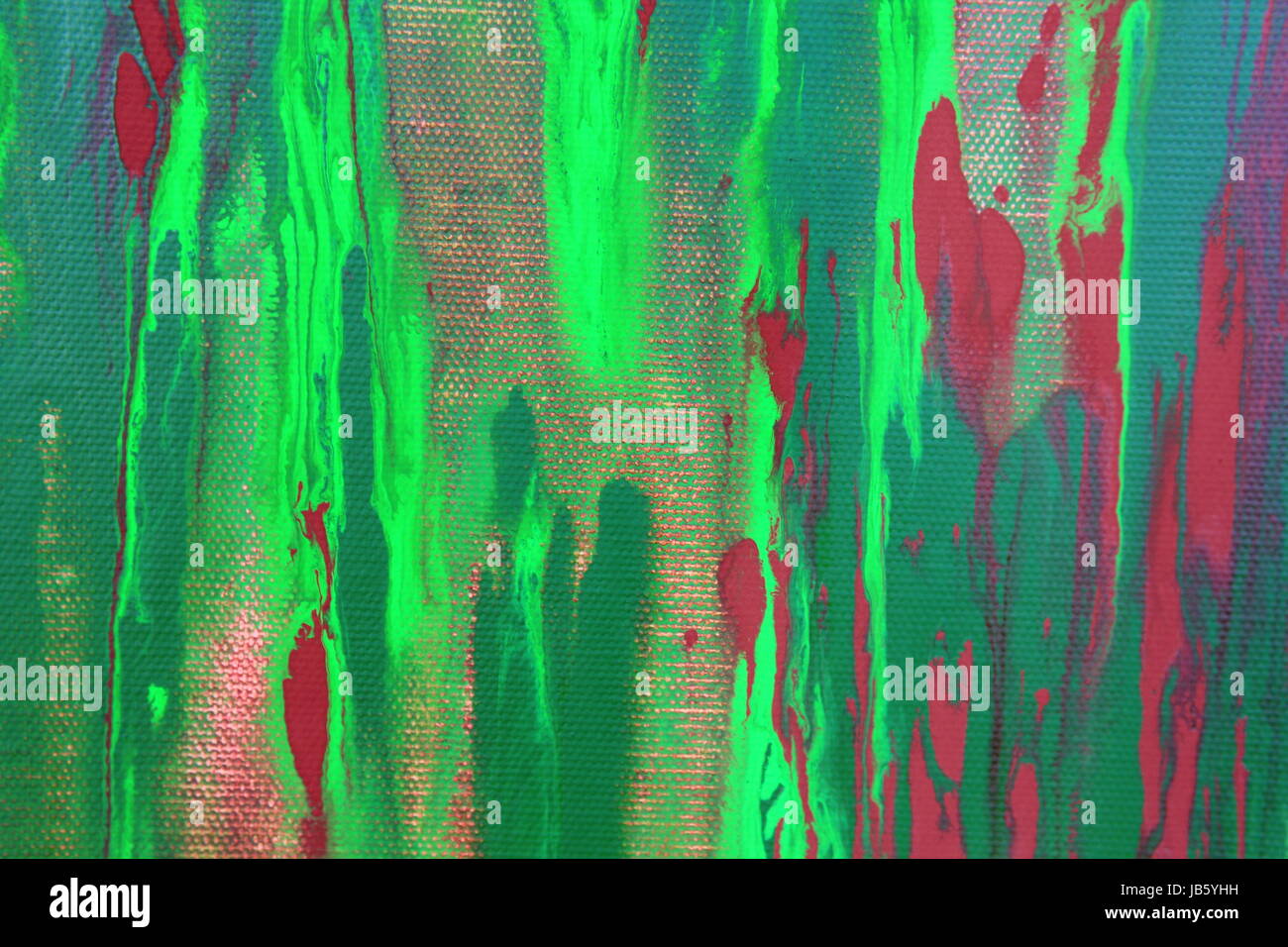 Abstrakt Grün und rot bemalten Hintergrund Stockfoto