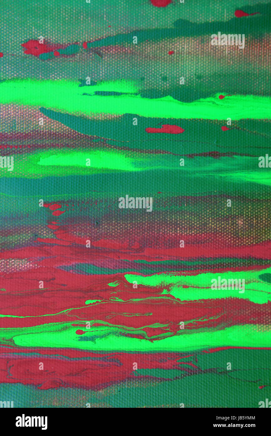Abstrakt Grün und rot bemalten Hintergrund Stockfoto