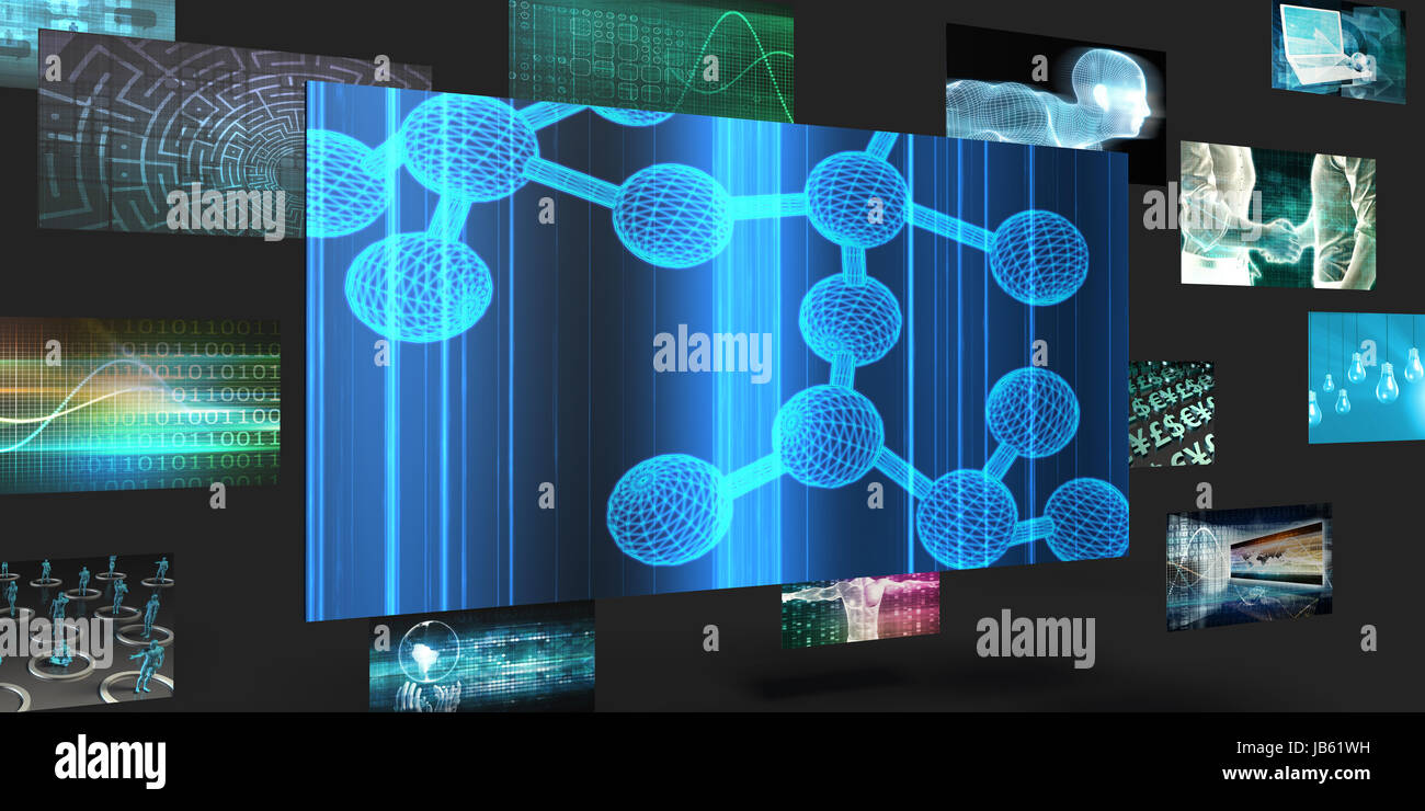 Molekül Wissenschaft Vertrieb und Marketing abstraktes Konzept Stockfoto