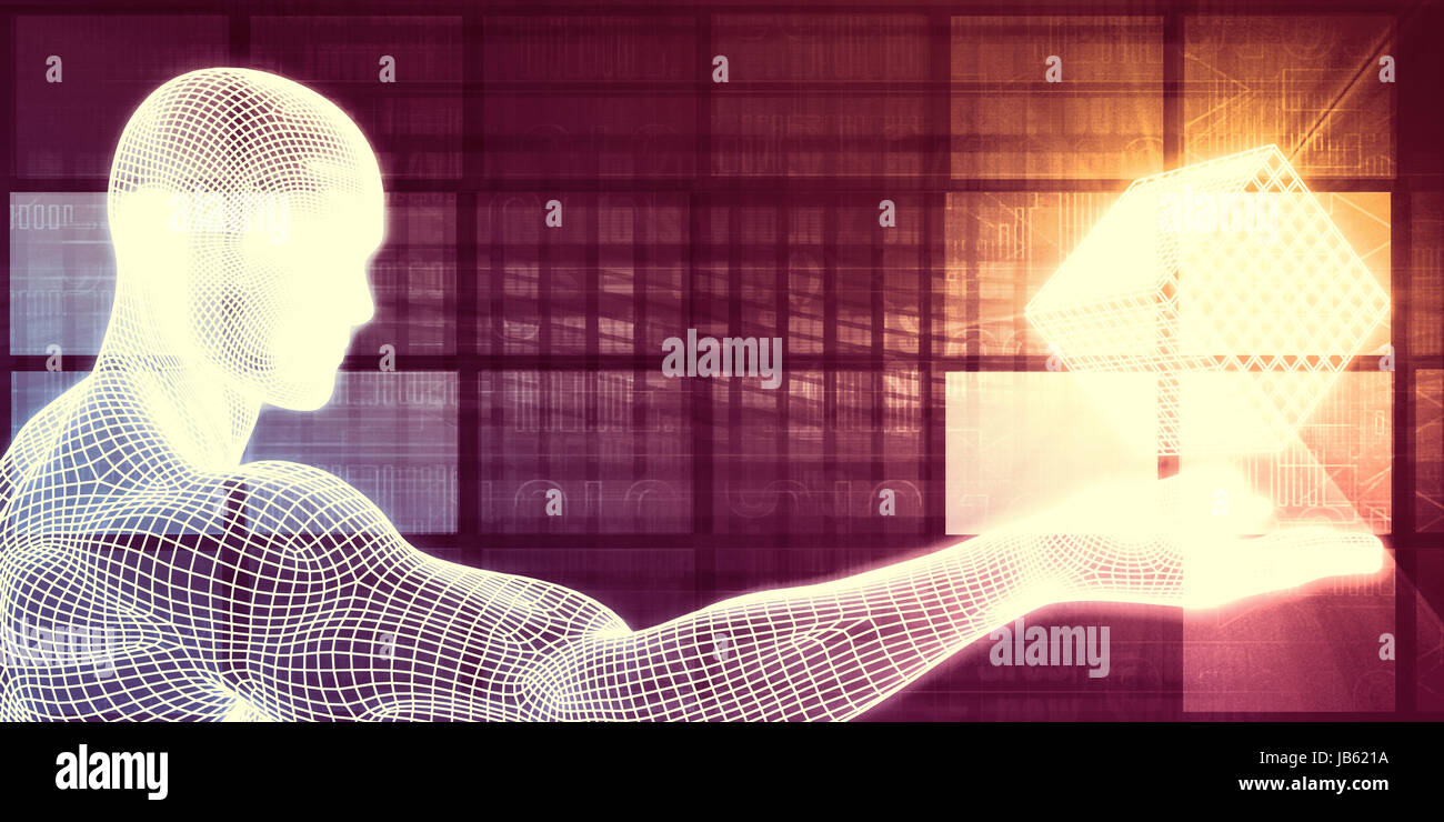 Business Analytics Software Cube als ein Tech-Konzept Stockfoto