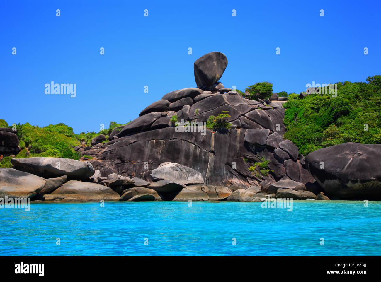 Sail Rock, Ko Similan Island, Mu Ko Similan National Park, Similan Inseln, Andamanensee, Thailand. Stockfoto