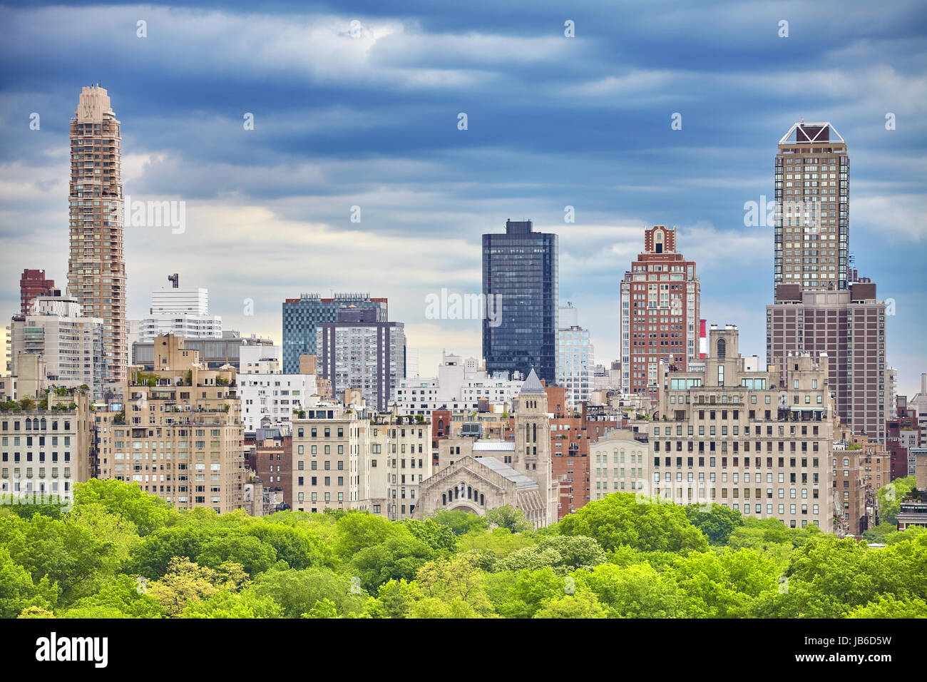 New York City Upper East Side von Manhattan über den Central Park zu sehen. Stockfoto