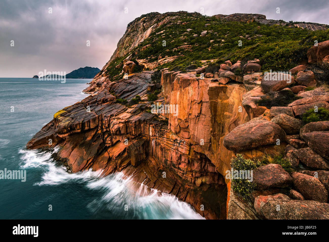 Verschlafene Bucht im Freycinet National Park, Tasmanien Stockfoto