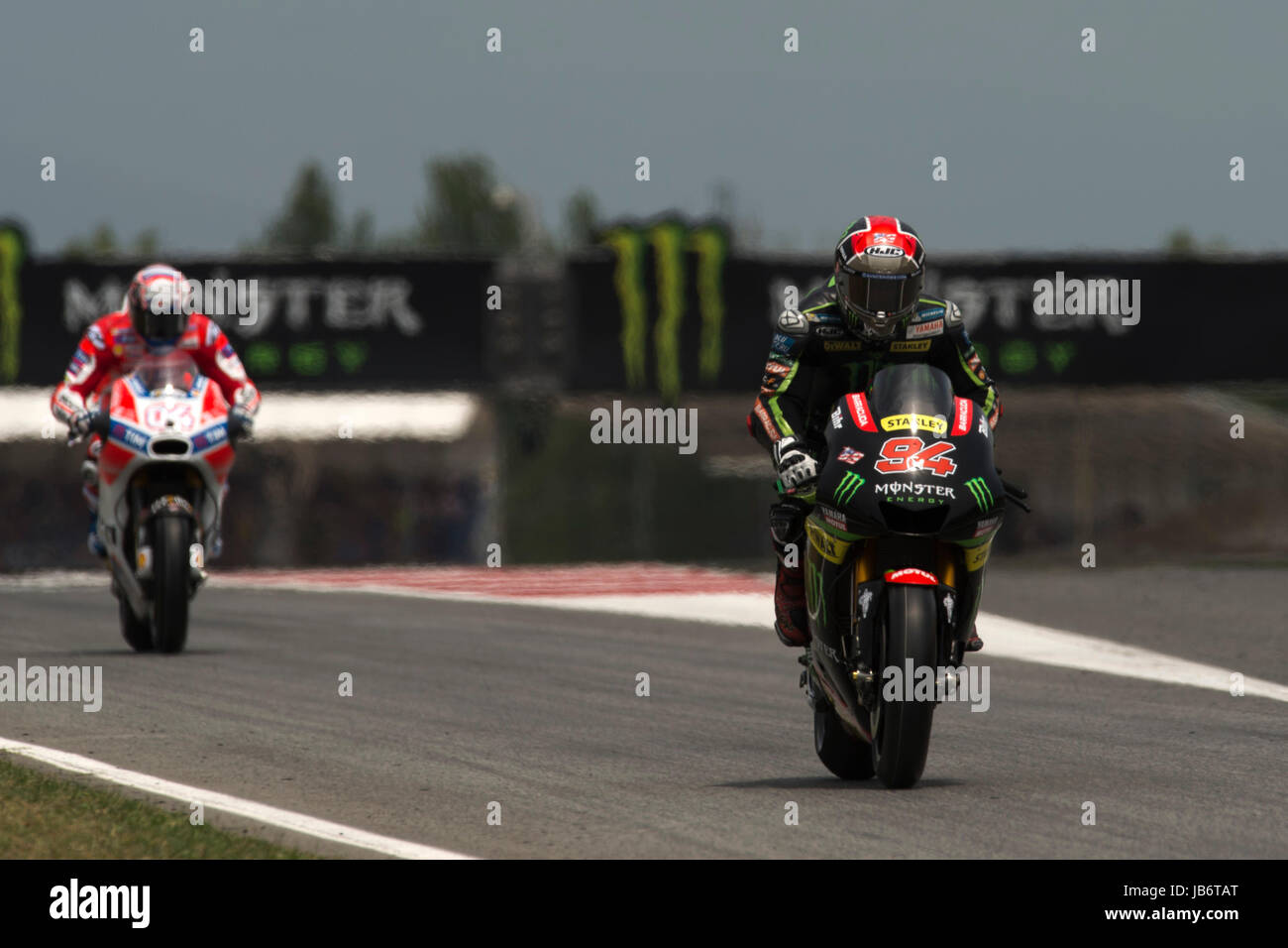 Montmelo, Spanien. 9. Juni 2017. #94 Jonas Folger (deutschen) Monster Yamaha Tech 3 Yamaha während des freien Trainings des Gran Premi Monster Energie de Catalunya, Schaltung von Montmelo. Freitag, 9. Juni 2017. Bildnachweis: Gtres Información Más lokalen on-line S.L./Alamy Live News Stockfoto