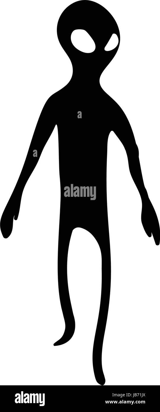 Außerirdischen humanoiden isoliert auf weiss. Vektor-Illustration, Bild außerirdischer Intelligenz. Geeignet für den T-shirt Druck oder Web-Artikel Stock Vektor