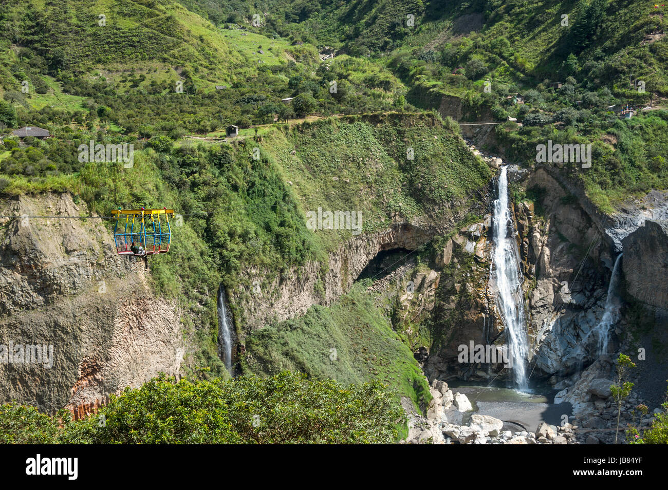 Wasserfall in Kaskaden-Route, Banos, Ecuador Stockfoto