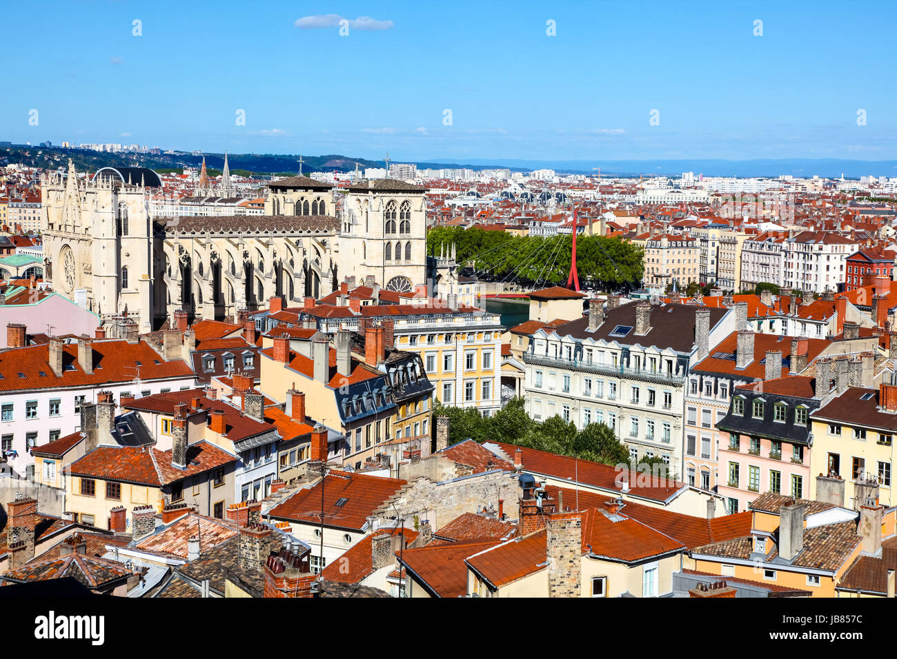 Blick auf die Stadt von Lyon Stockfoto