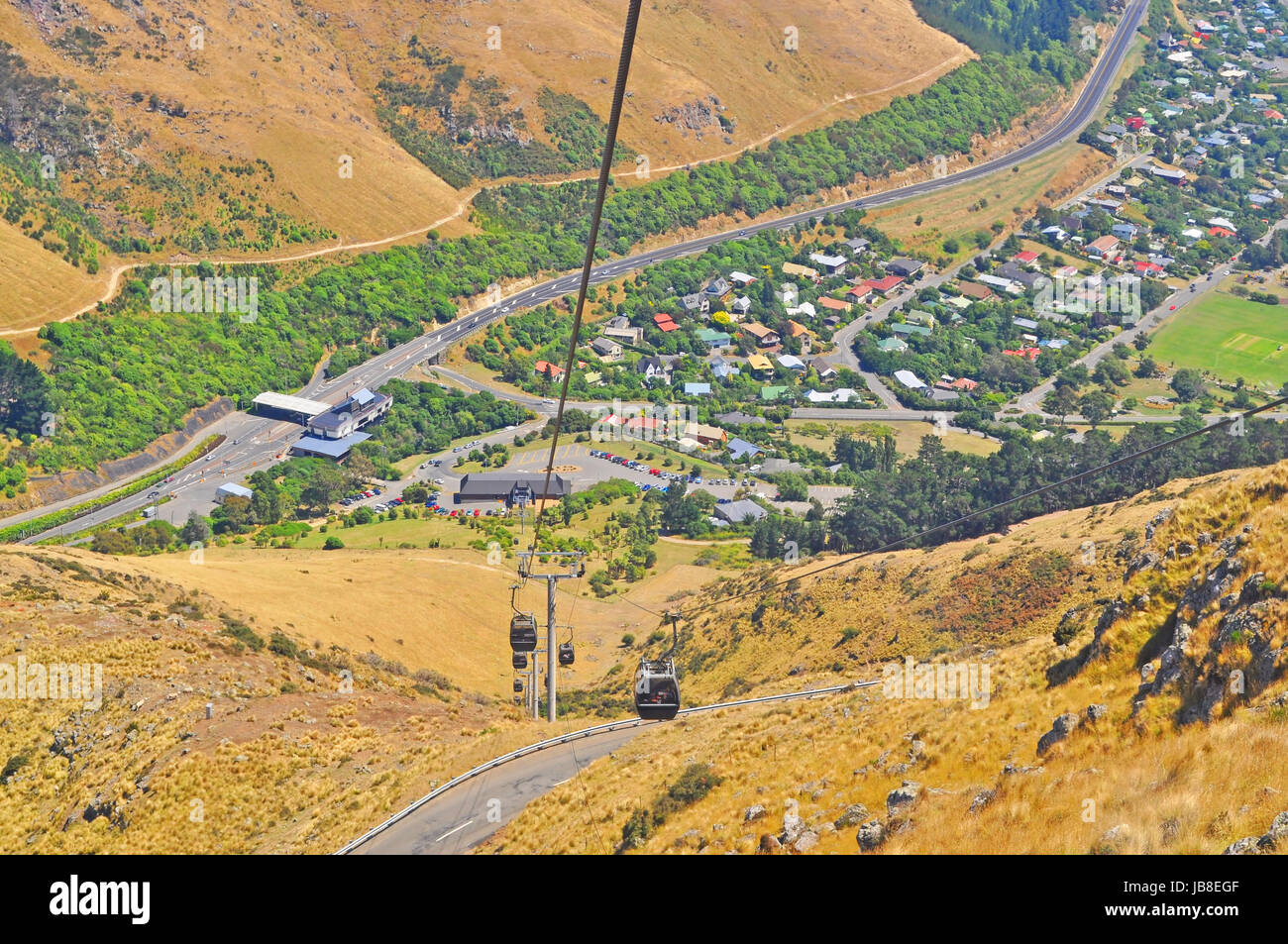 Reiten Seilbahn zum Anzeigen der Stadt Rotorua, Neuseeland Stockfoto