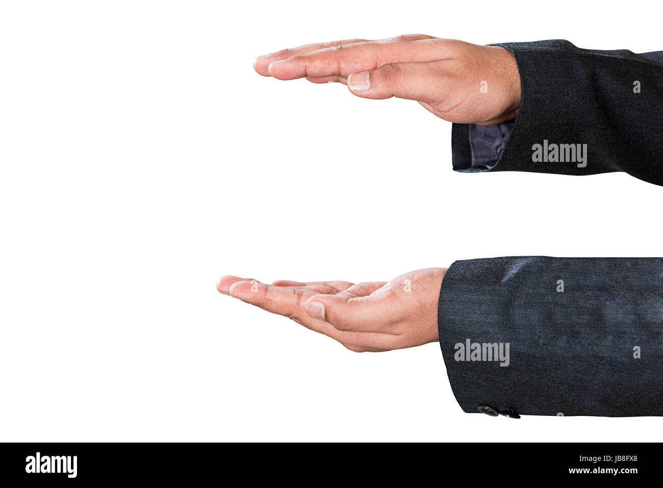 1 Business mann Hände Palm Übersicht Teil von Close up Stockfoto