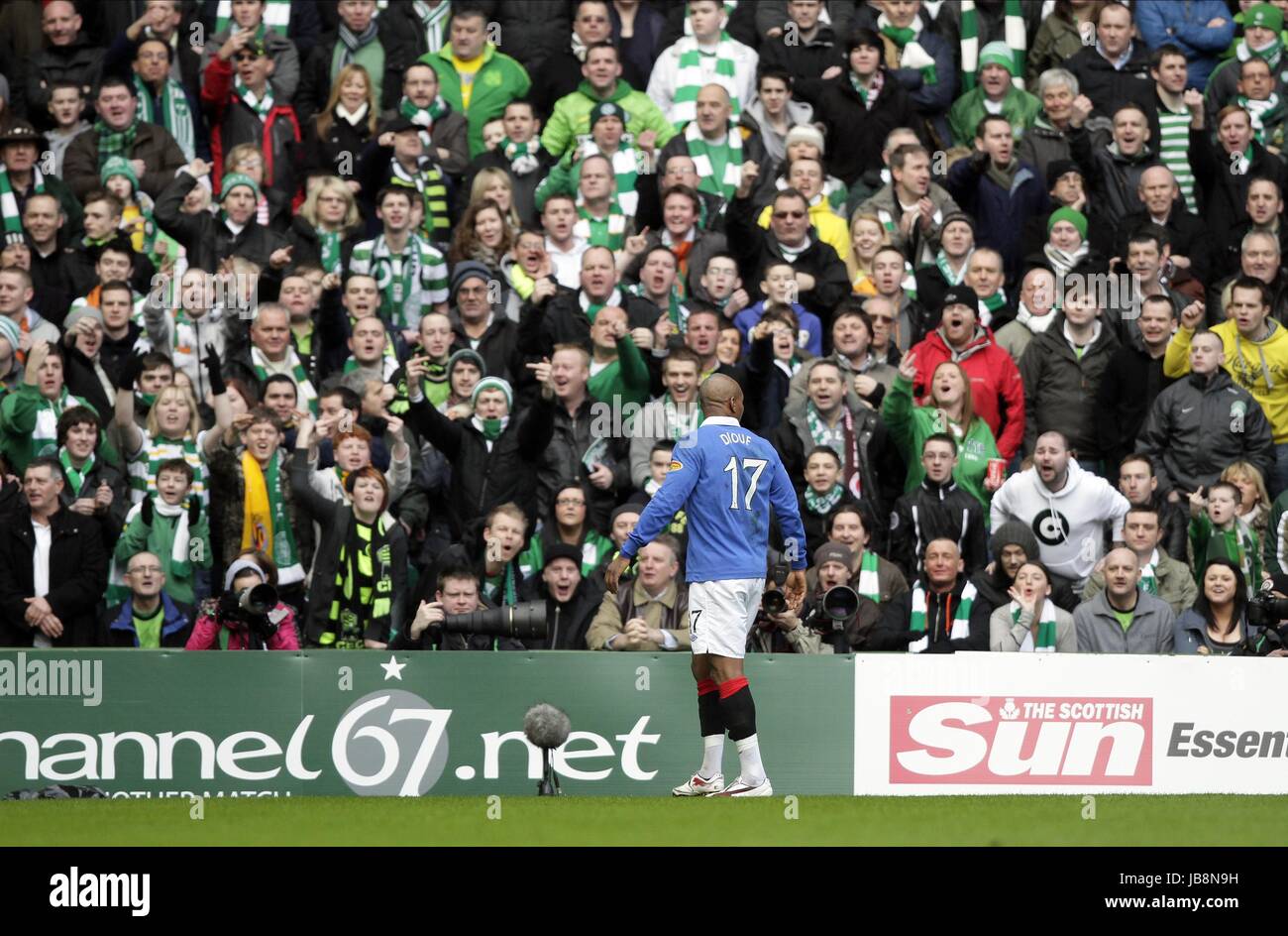 CELTIC-FANS wollen Missbrauch bei EL HA keltische V PARK RANGERS CELTIC GLASGOW Schottland 20. Februar 2011 Stockfoto