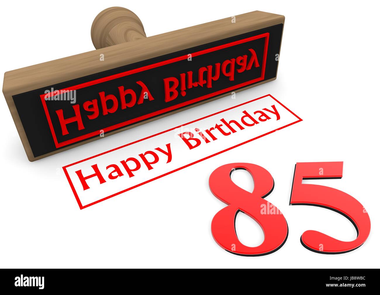 Alles Gute zum Geburtstag Schriftzug auf einer Briefmarke mit einer Reihe vor dem Stockfoto Alles Gute zum Geburtstag Schriftzug auf einer Briefmarke mit einer Reihe vor dem Stockfoto