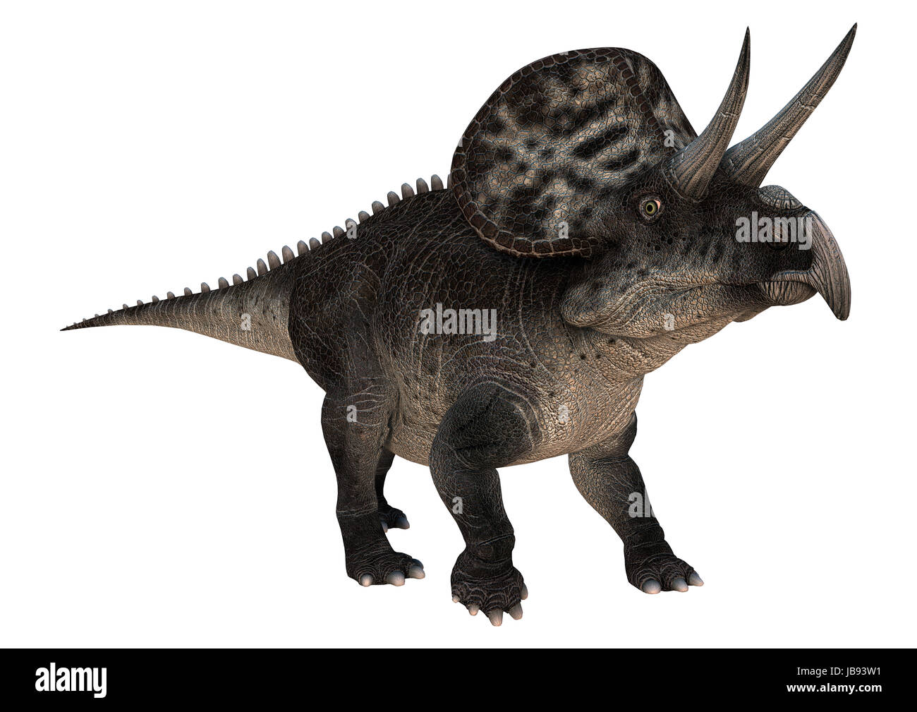 Digitale 3D Rendern eines Dinosauriers, die Zuniceratops isoliert auf weißem Hintergrund Stockfoto