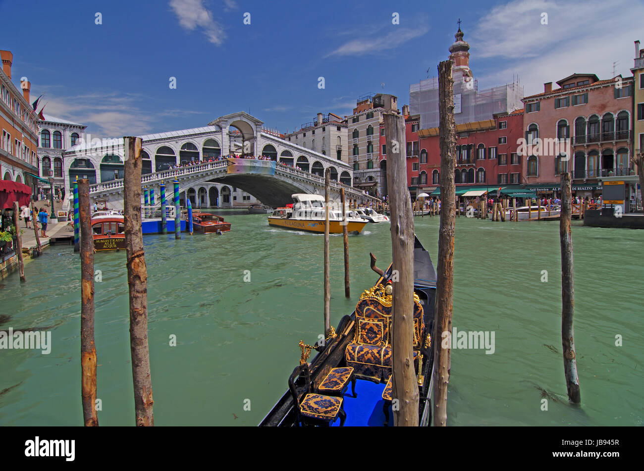 Venedig - Canal Grande Rialtobrücke Stockfoto