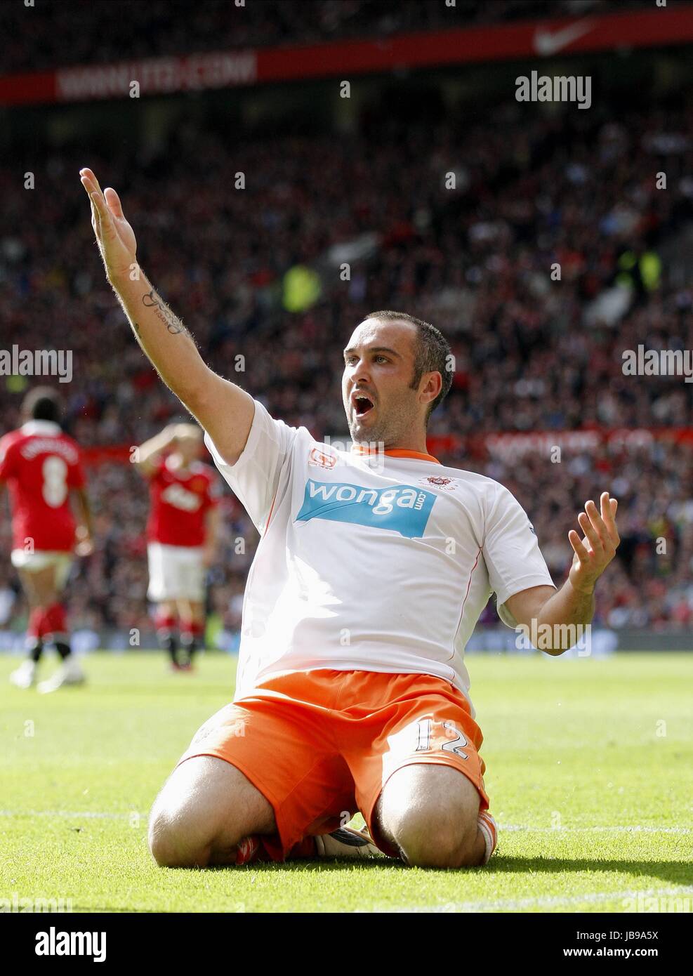 GARY TAYLOR-FLETCHER PUTS BLAC MANCHESTER UNITED V BLACKPOOL OLD TRAFFORD MANCHESTER ENGLAND 22. Mai 2011 Stockfoto