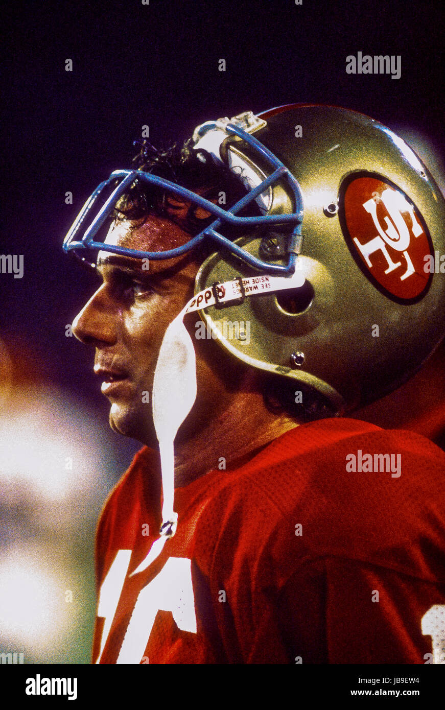 Quarterback Joe Montana San Francisco 49ers in der 1989 Super Bowl Stockfoto