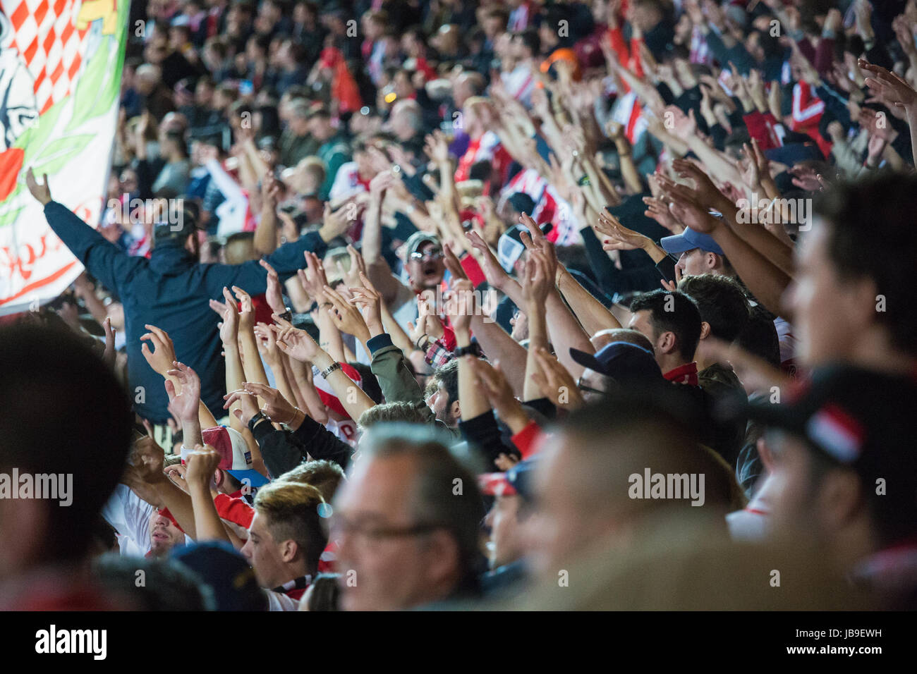 Unterstützer in den Fußball-Stadion von Monaco, Frankreich Stockfoto