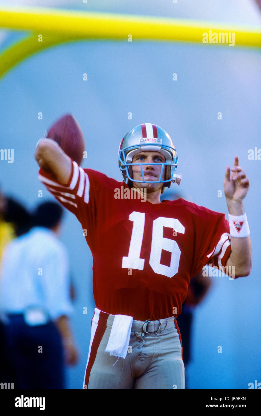 Quarterback Joe Montana San Francisco 49ers in der 1989 Super Bowl Stockfoto