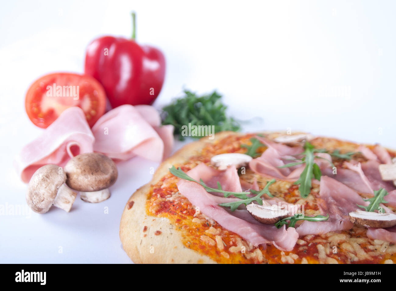 Pizza Schinken Stockfoto
