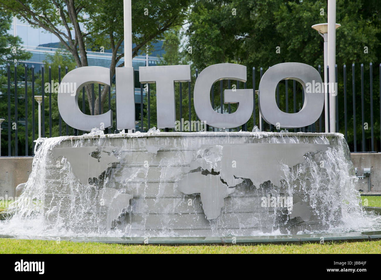 Ein Logo Zeichen außerhalb der Hauptsitz der Citgo Petroleum Corporation in Houston, Texas, am 27. Mai 2017. Stockfoto