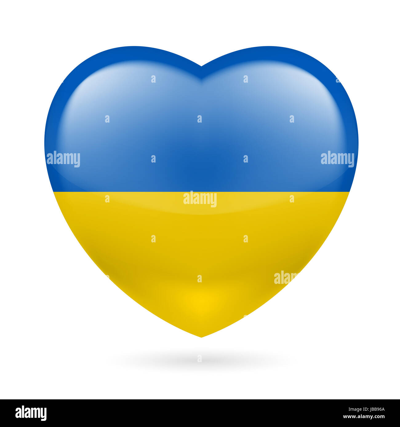 Herz mit ukrainischen Flagge Farben. Ich liebe Ukraine Stockfoto