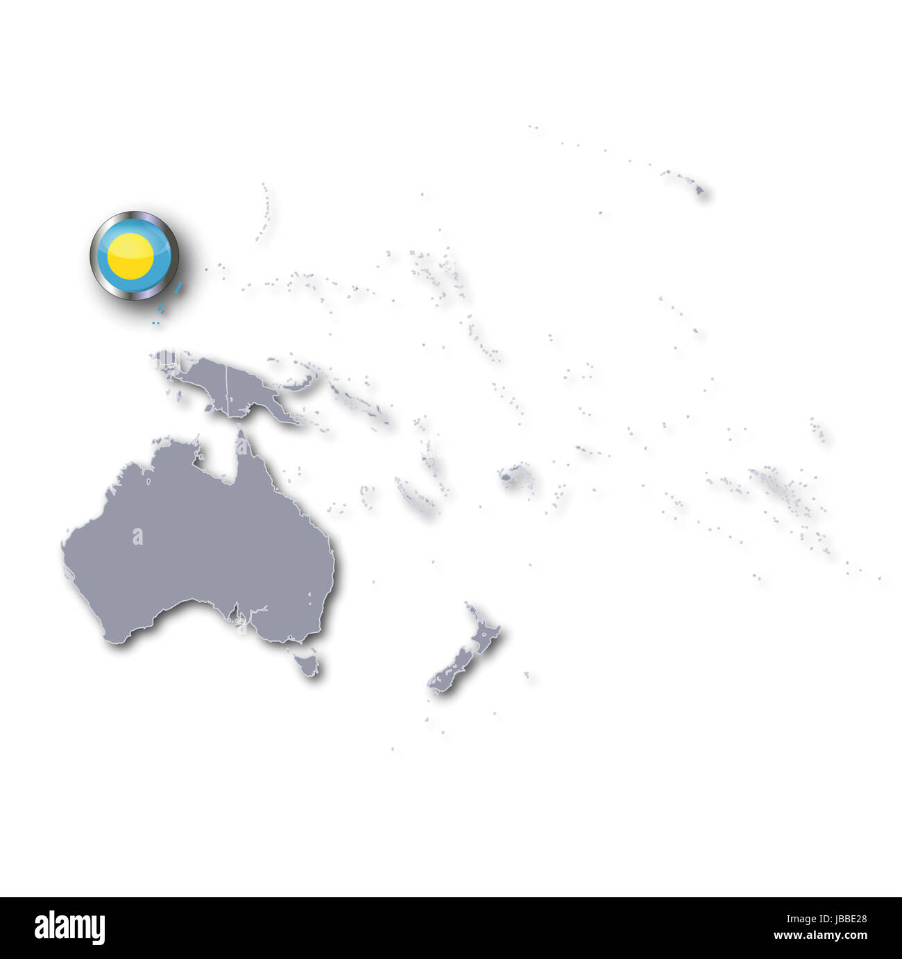 Pazifik Karte von Palau Stockfoto