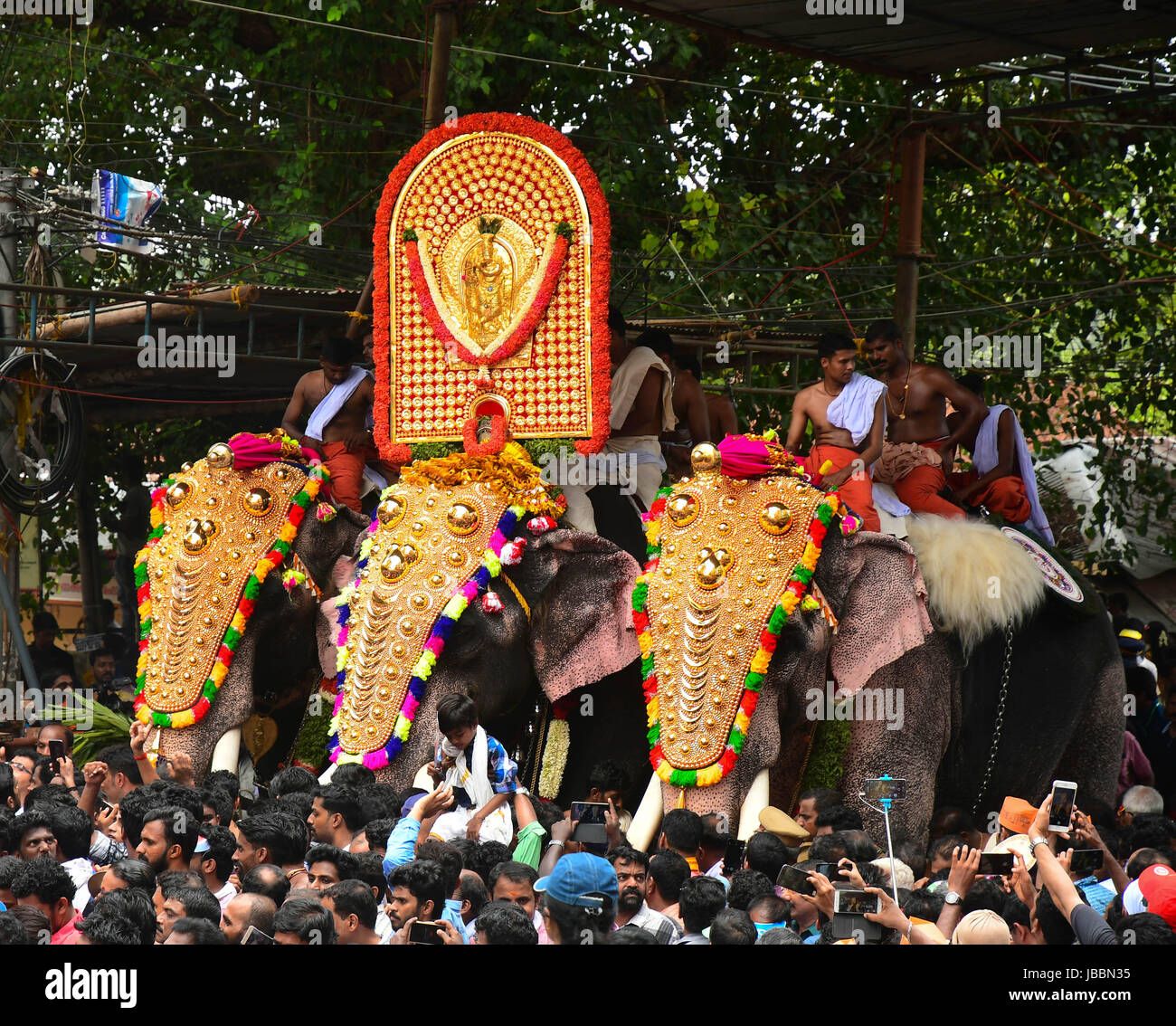 Stock Bilder-Hinduismus in Kerala - Thrissur Pooram, Thrissur, Kerala, Indien Stockfoto