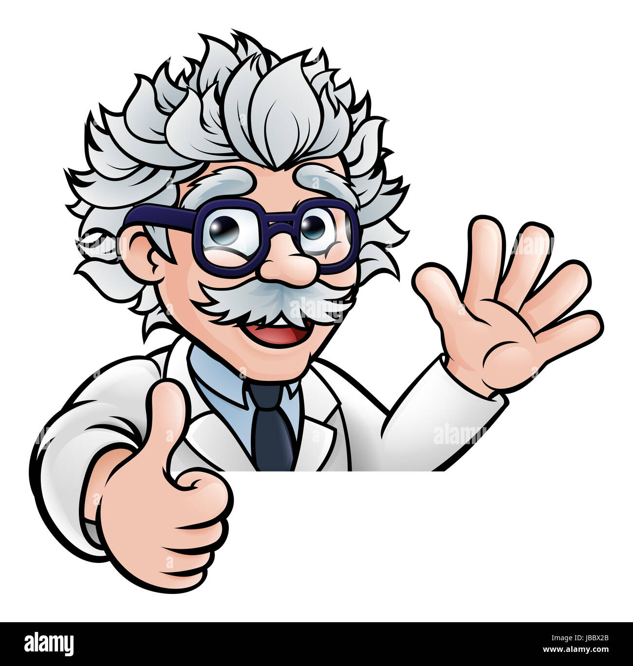 Ein Cartoon Wissenschaftler Professor tragen weiße Ein Cartoon Wissenschaftler Professor tragen weiße