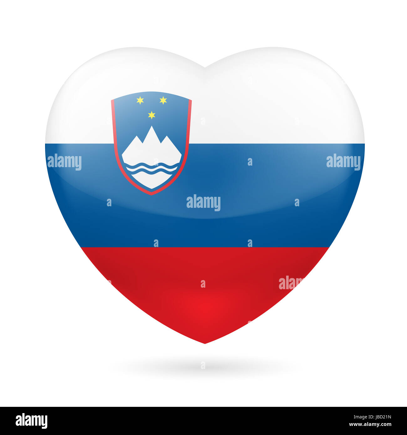 Herz mit slowenischen Flagge Farben. Ich liebe Slowenien Stockfoto
