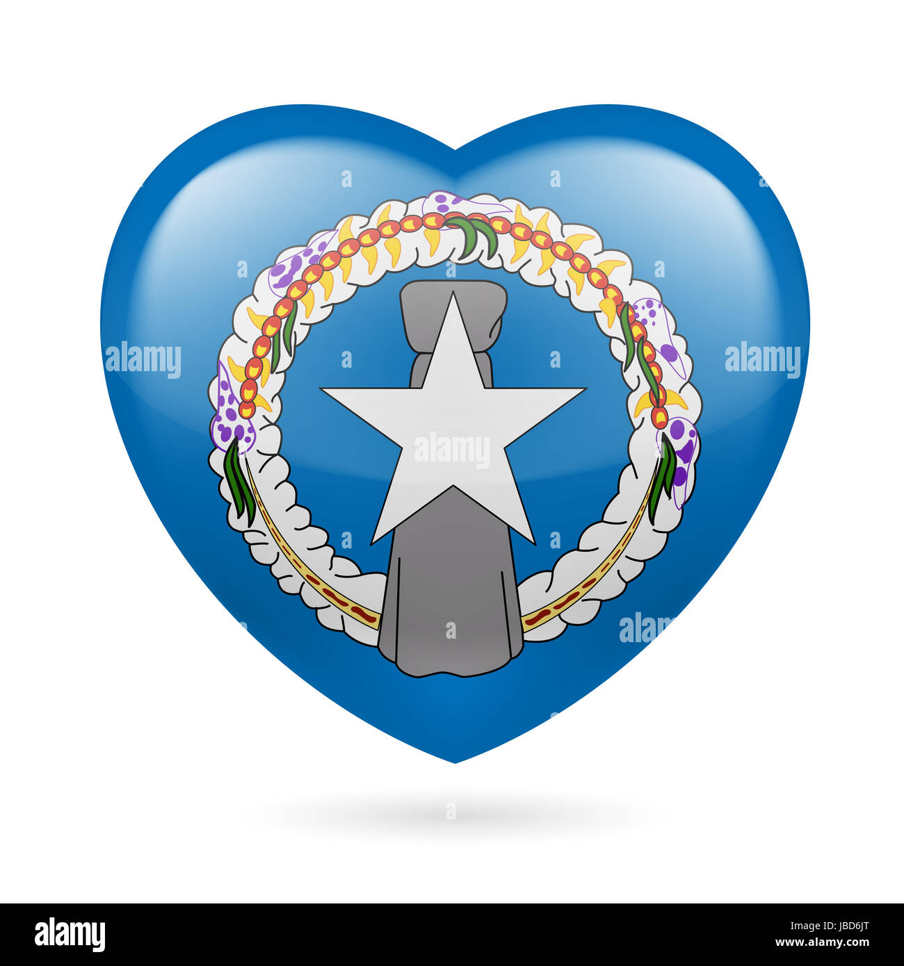 Ich liebe Nördliche Marianen. Herz mit Flaggendesign Stockfoto