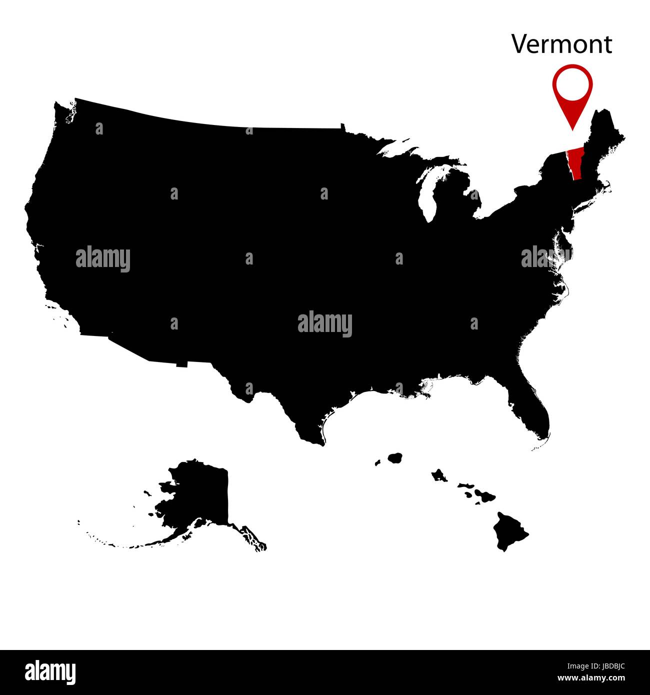 Karte der US-Staat Vermont Stock Vektor