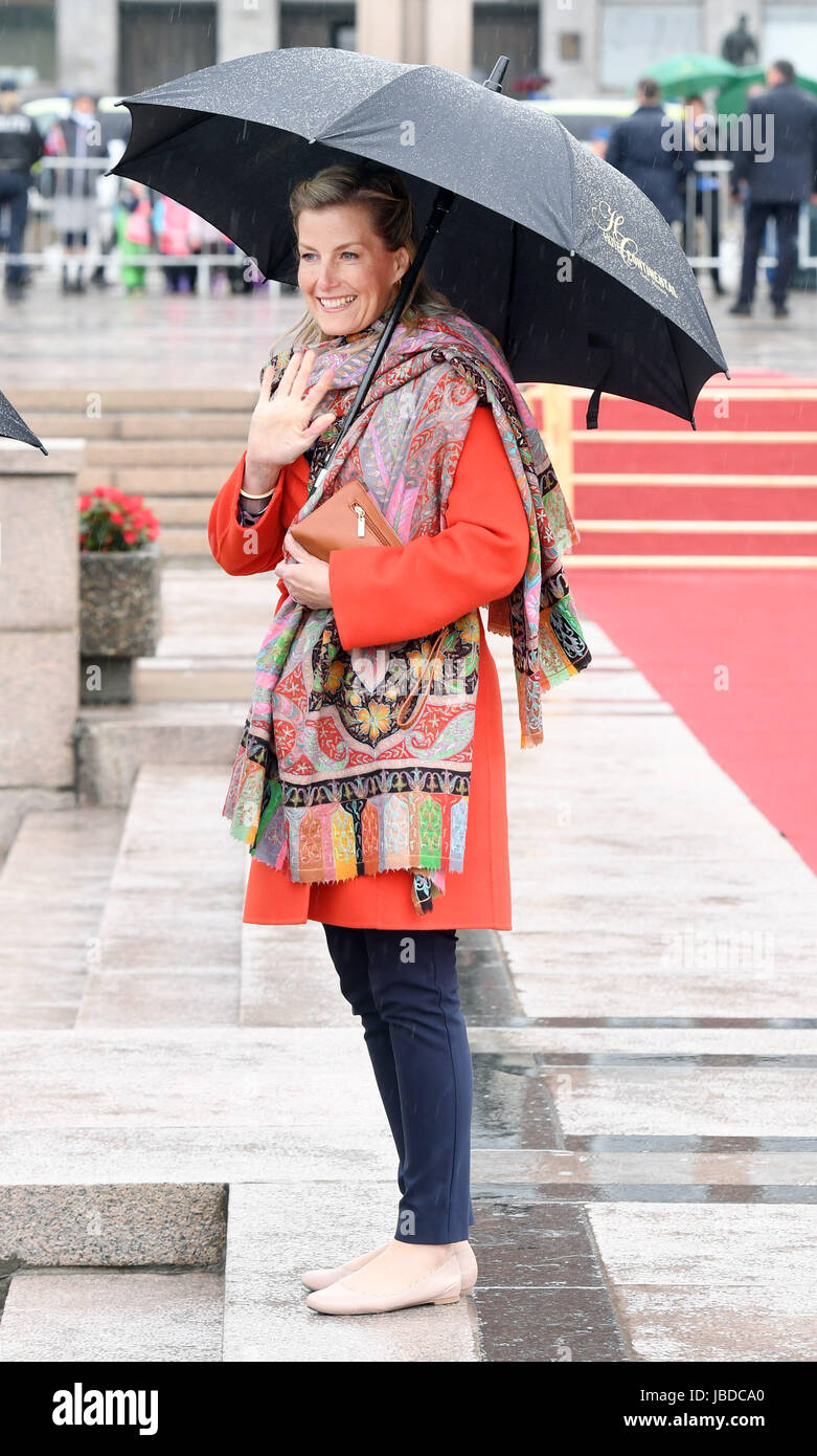 Mittagessen zum norwegischen König Harald v. und Königin Sonja 80. Geburtstag auf der Königlichen Yacht Norge Honnørbrygga Dock, Oslo, Norwegen mit feiern: Sophie von Wessex wo: Oslo, Vereinigtes Königreich bei: 10. Mai 2017 Credit: WENN.com Stockfoto