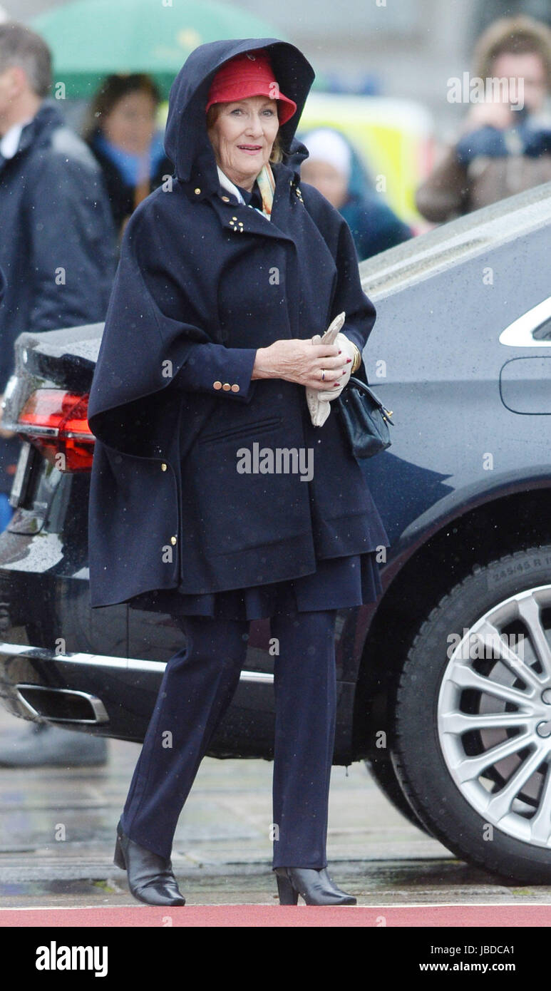 Mittagessen zum norwegischen König Harald v. und Königin Sonja 80. Geburtstag auf der Königlichen Yacht Norge Honnørbrygga Dock, Oslo, Norwegen mit feiern: Königin Sonja von Norwegen wo: Oslo, Vereinigtes Königreich bei: 10. Mai 2017 Credit: WENN.com Stockfoto