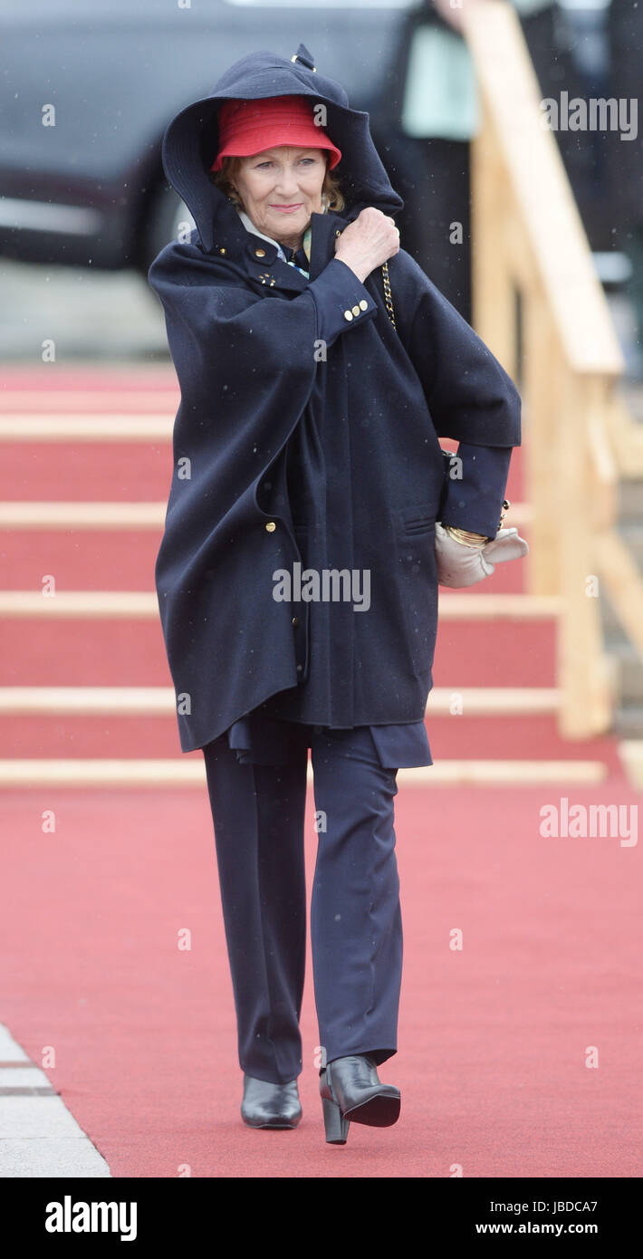 Mittagessen zum norwegischen König Harald v. und Königin Sonja 80. Geburtstag auf der Königlichen Yacht Norge Honnørbrygga Dock, Oslo, Norwegen mit feiern: Königin Sonja von Norwegen wo: Oslo, Vereinigtes Königreich bei: 10. Mai 2017 Credit: WENN.com Stockfoto