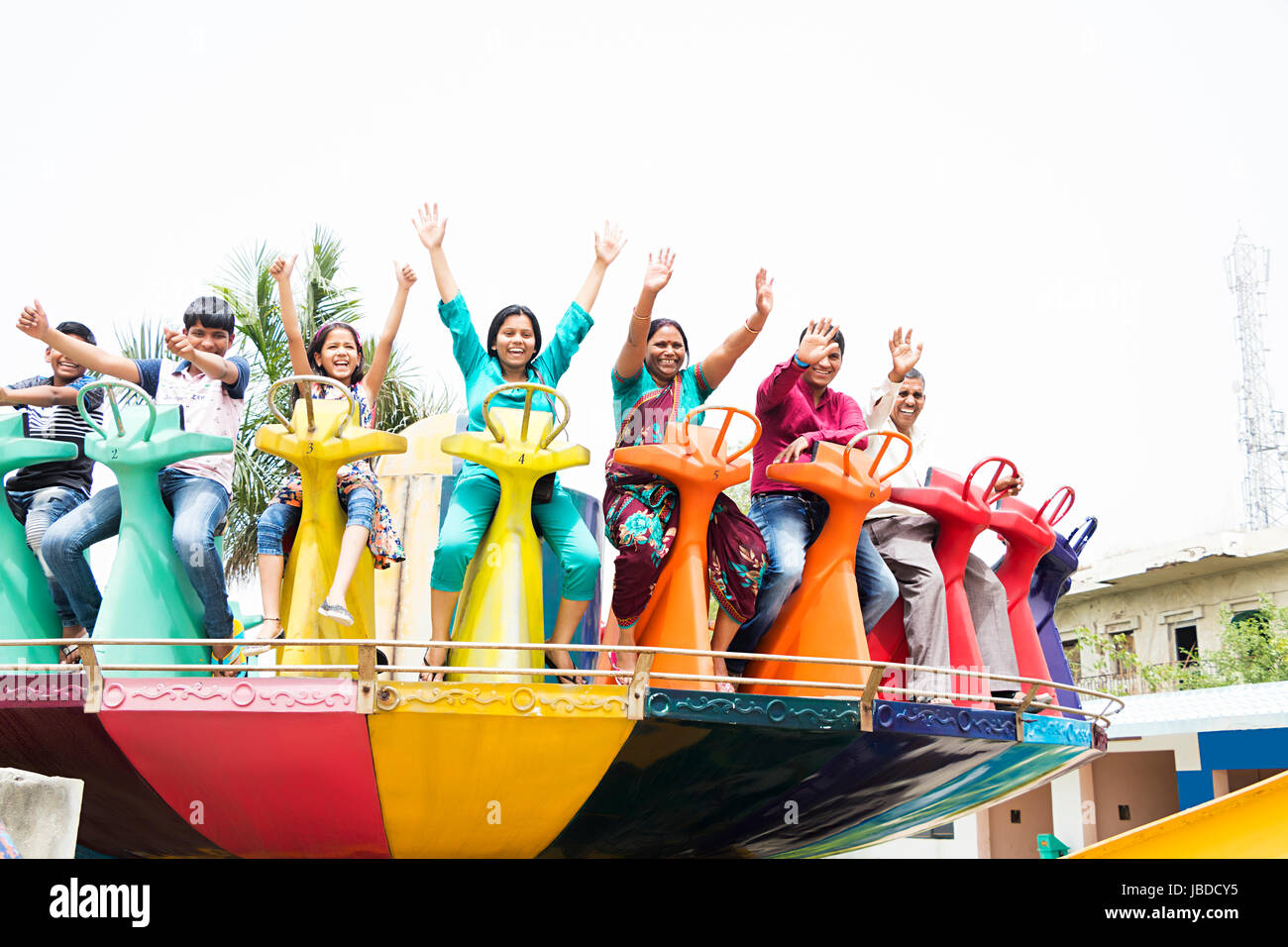 Amusement Park Familienurlaub Urlaub Fahrten Indischen Stockfoto