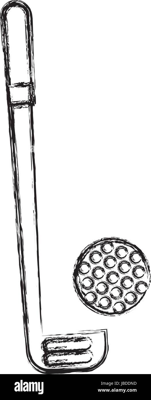 Skizze zu zeichnen, Golfschläger und ball Stock-Vektorgrafik - Alamy