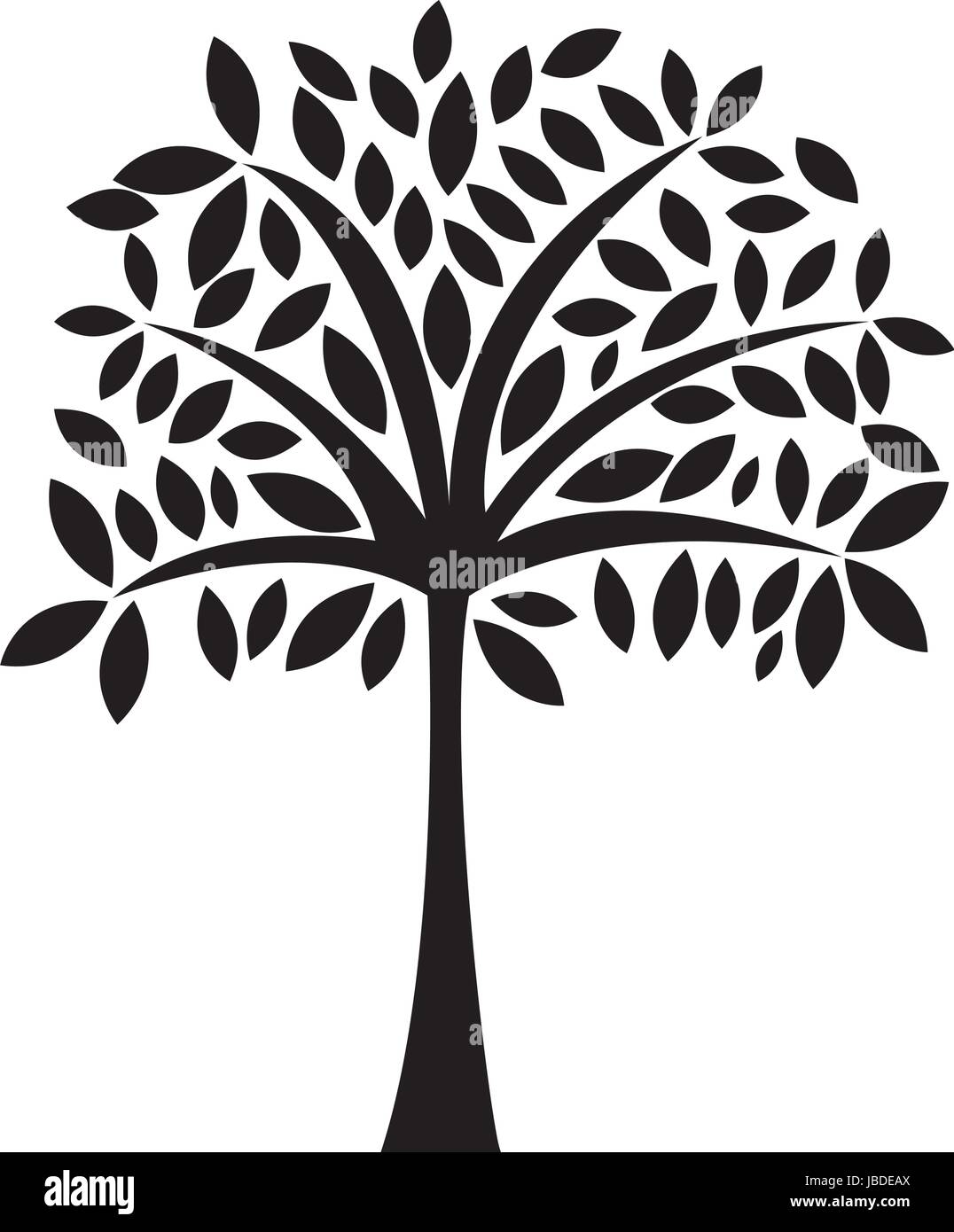 Schwarze Symbol Baum Cartoon Stock Vektorgrafik Alamy