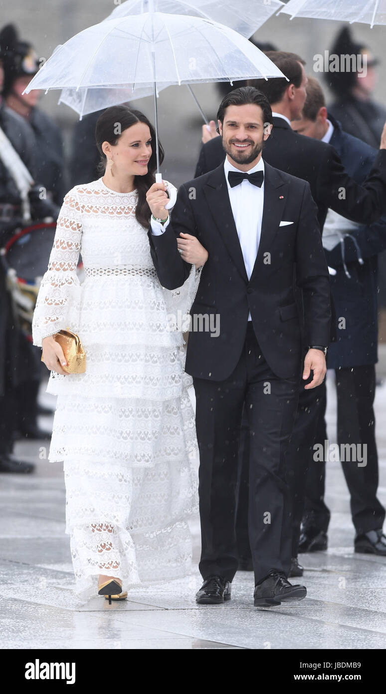 König Harald und Königin Sonja 80. Geburtstag Gala Bankett am Opernhaus - Ankünfte mit: Prinz Carl Philip von Schweden, Prinzessin Sofia von Schweden wo: Oslo, Norwegen bei: 10. Mai 2017 Credit: WENN.com Stockfoto