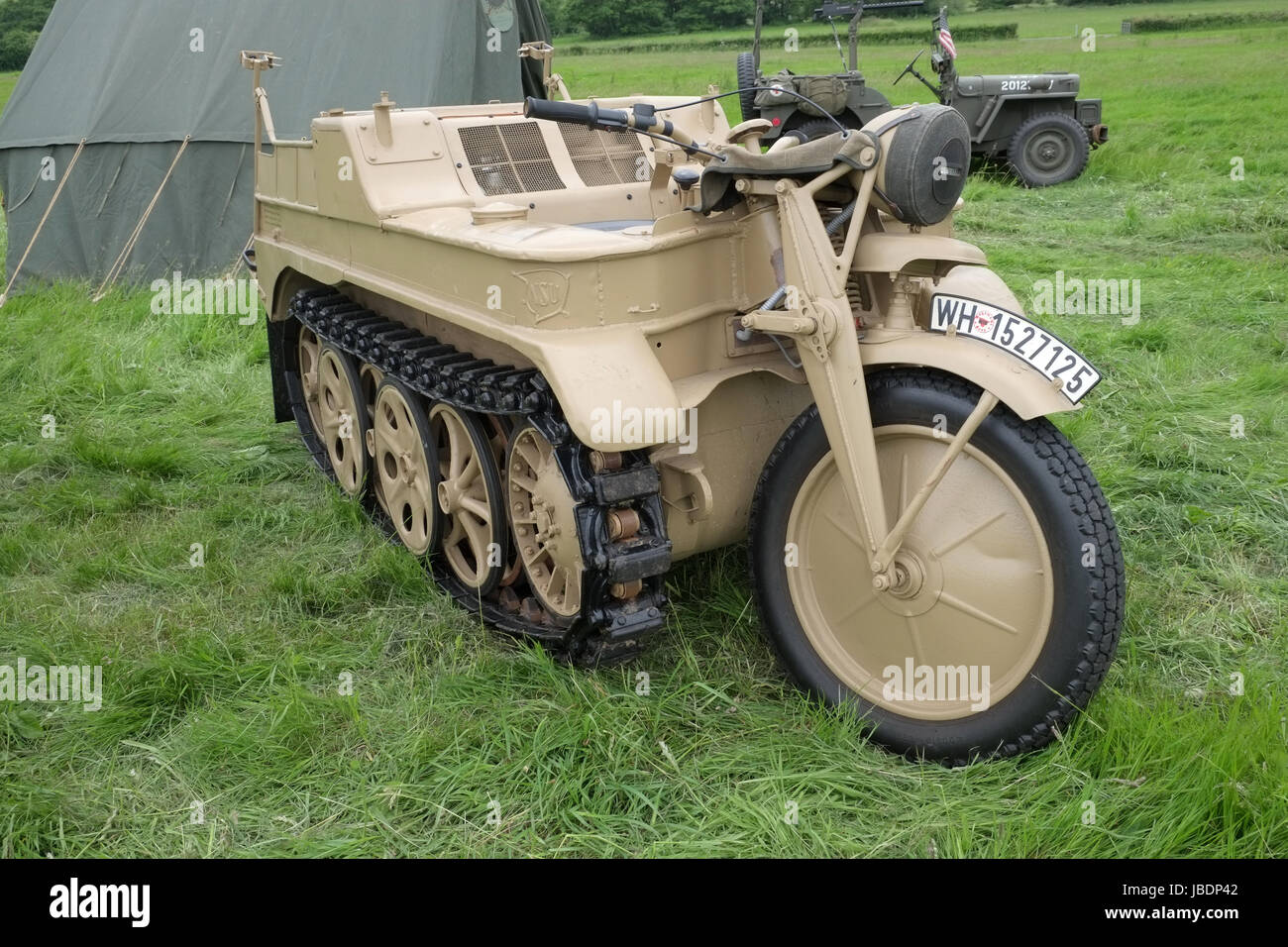 10. Juni 2017 - 10. Juni 2017 - SD.Kfz. 2 Kettenkrad bei der Krieg- und Friedensschau in Wraxall in North Somerset.Engalnd. Kettenkrad im Krieg und Frieden Stockfoto