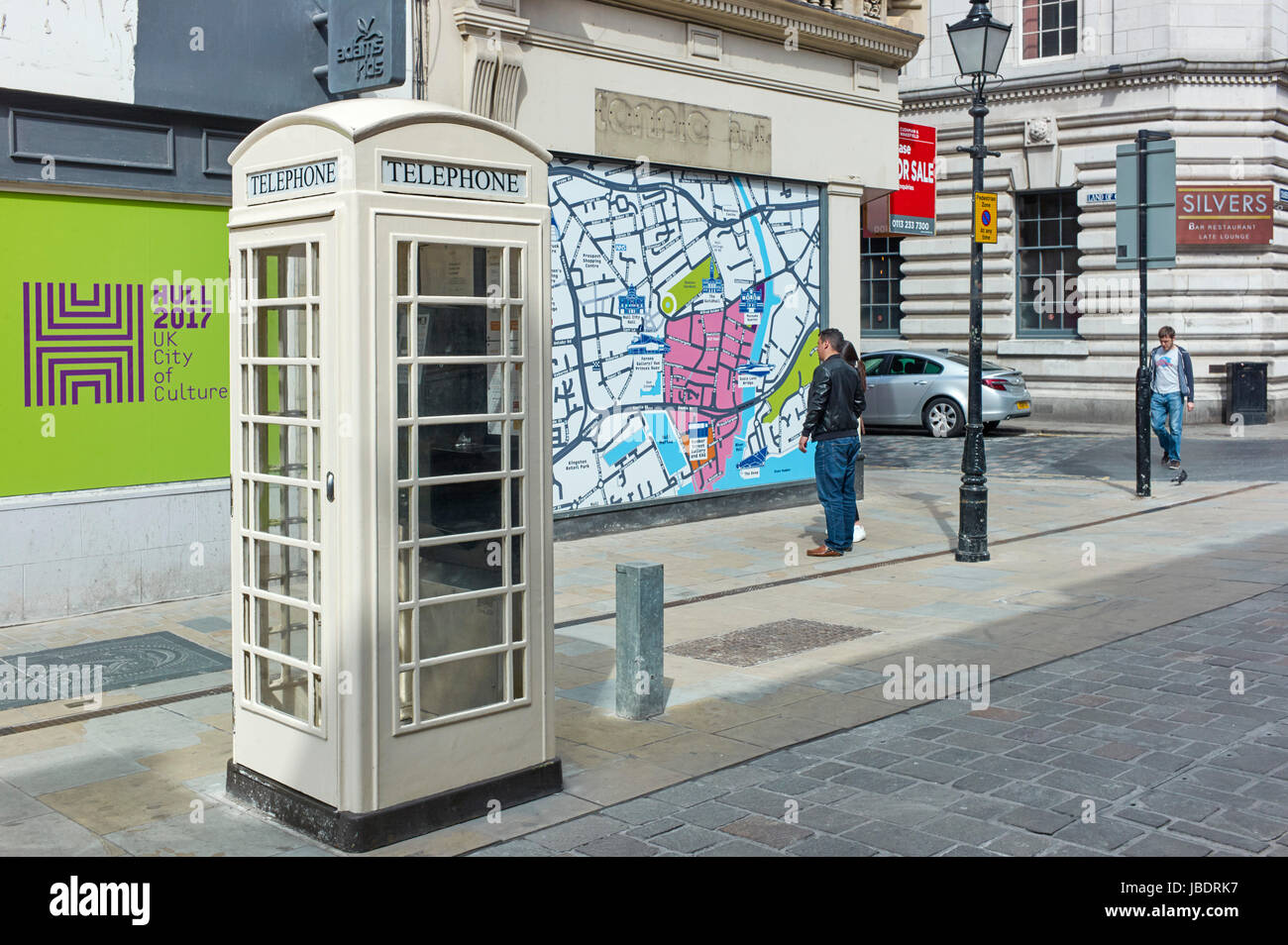 Kingston-Telefonzelle in Whitefriargate, Rumpf Stockfoto