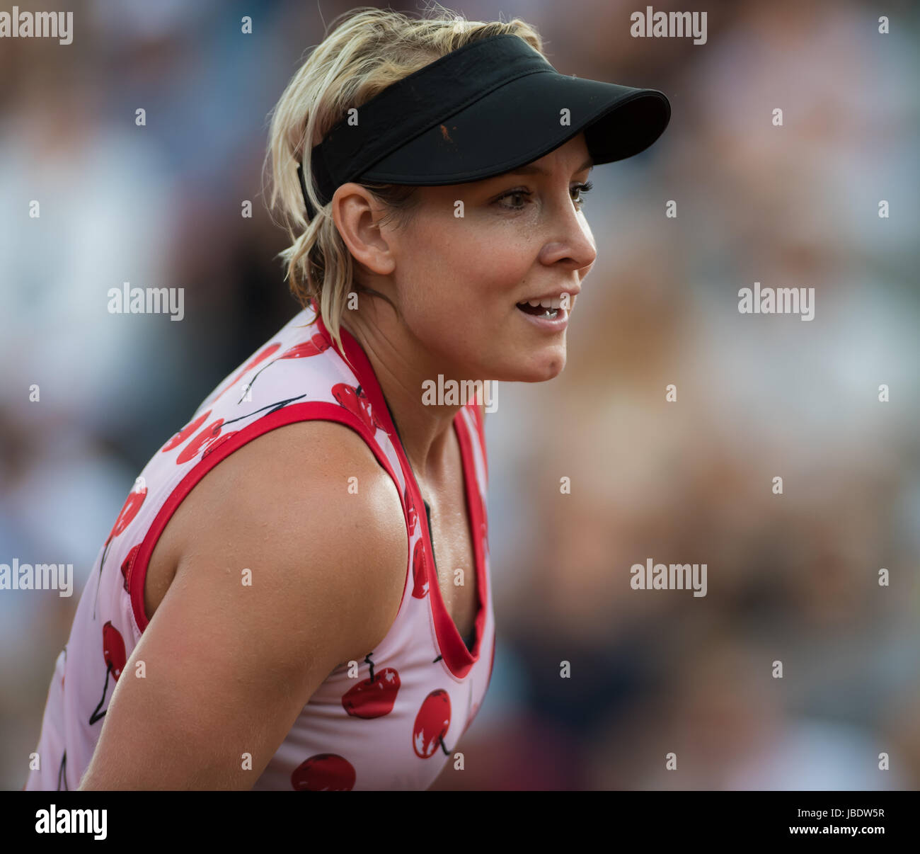 PARIS, Frankreich - Juni 2: Bethanie Mattek-Sands auf 2017 Roland Garros Grand-Slam-Tennis-Turnier Stockfoto