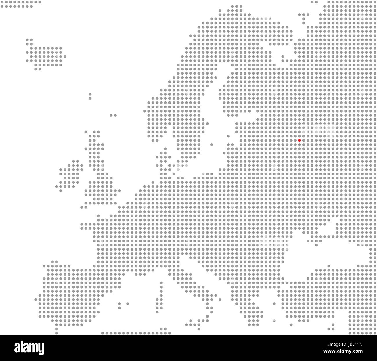 Pixel Karte Europa: Moskau ist hier Stockfoto