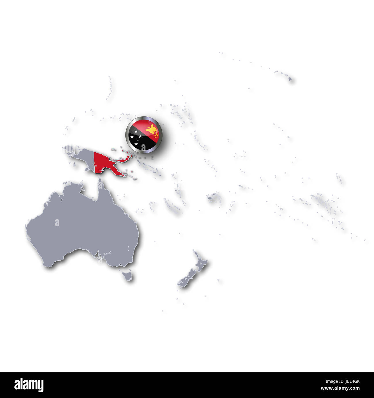Pazifik Karte von Papua-Neuguinea Stockfoto