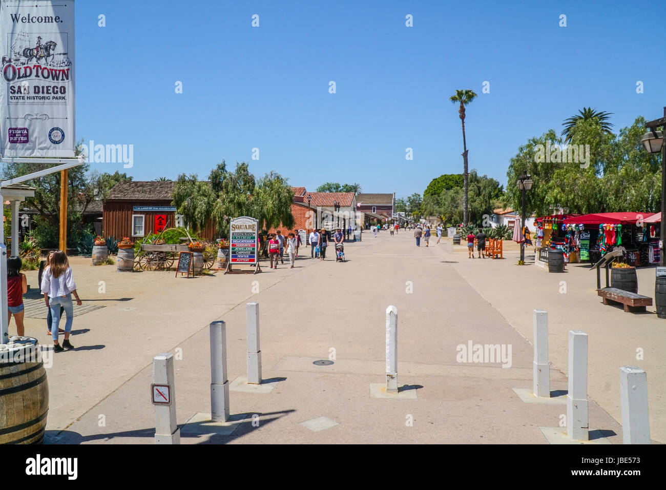 Blick auf die Straße an der Old Town San Diego State Park - SAN DIEGO - CALIFORNIA Stockfoto