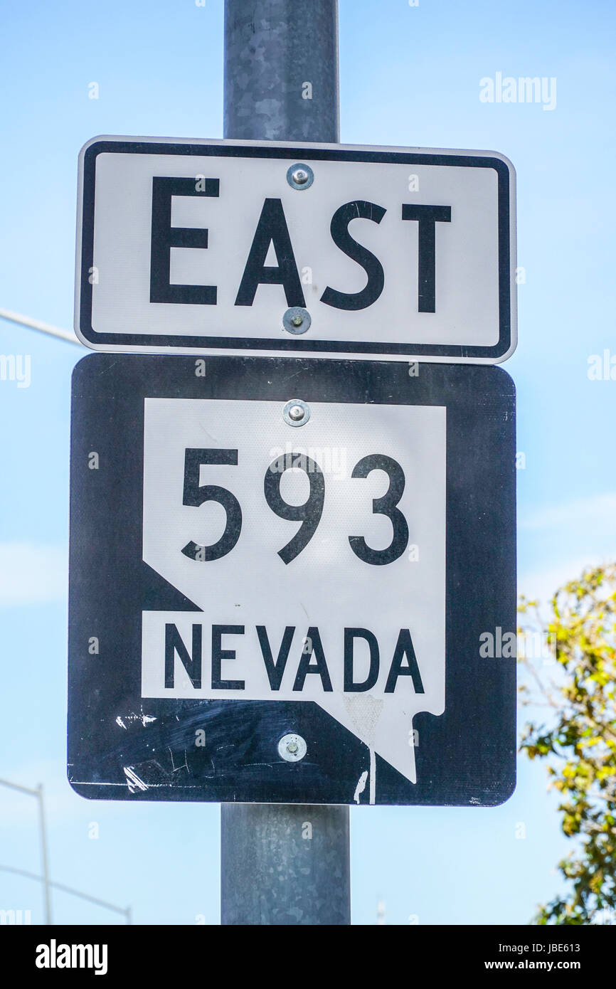 Straßenschild Osten 593 Nevada - LAS VEGAS - NEVADA Stockfoto