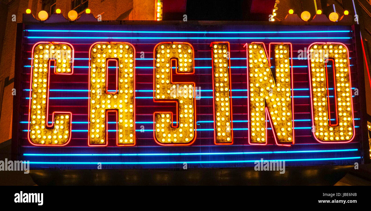 Casino in Downtown Las Vegas - schöne Neon Sign - LAS VEGAS - NEVADA  schreiben Stockfotografie - Alamy